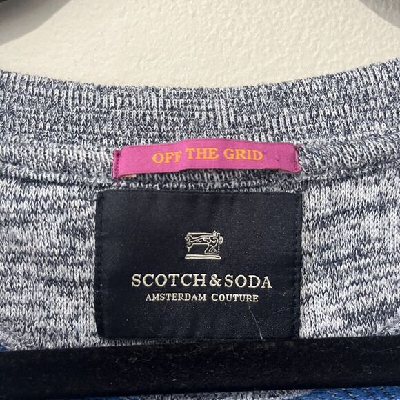 Scotch And Soda Sweatshirt Men’s Large Off The Grid Crewneck Blue Heathered - Picture 3 of 8